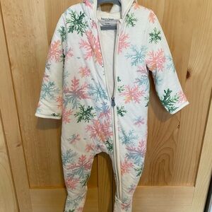Burt's Bees Snowflake Print Snow Suit - White, Pink, Green